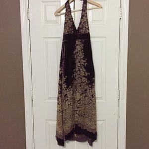 Arden B Silk and Velvet Dress